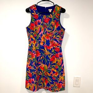 J. Crew Floral Dress Women’s Size 6 Tropical Vibrant Colorful Sleeveless Dress